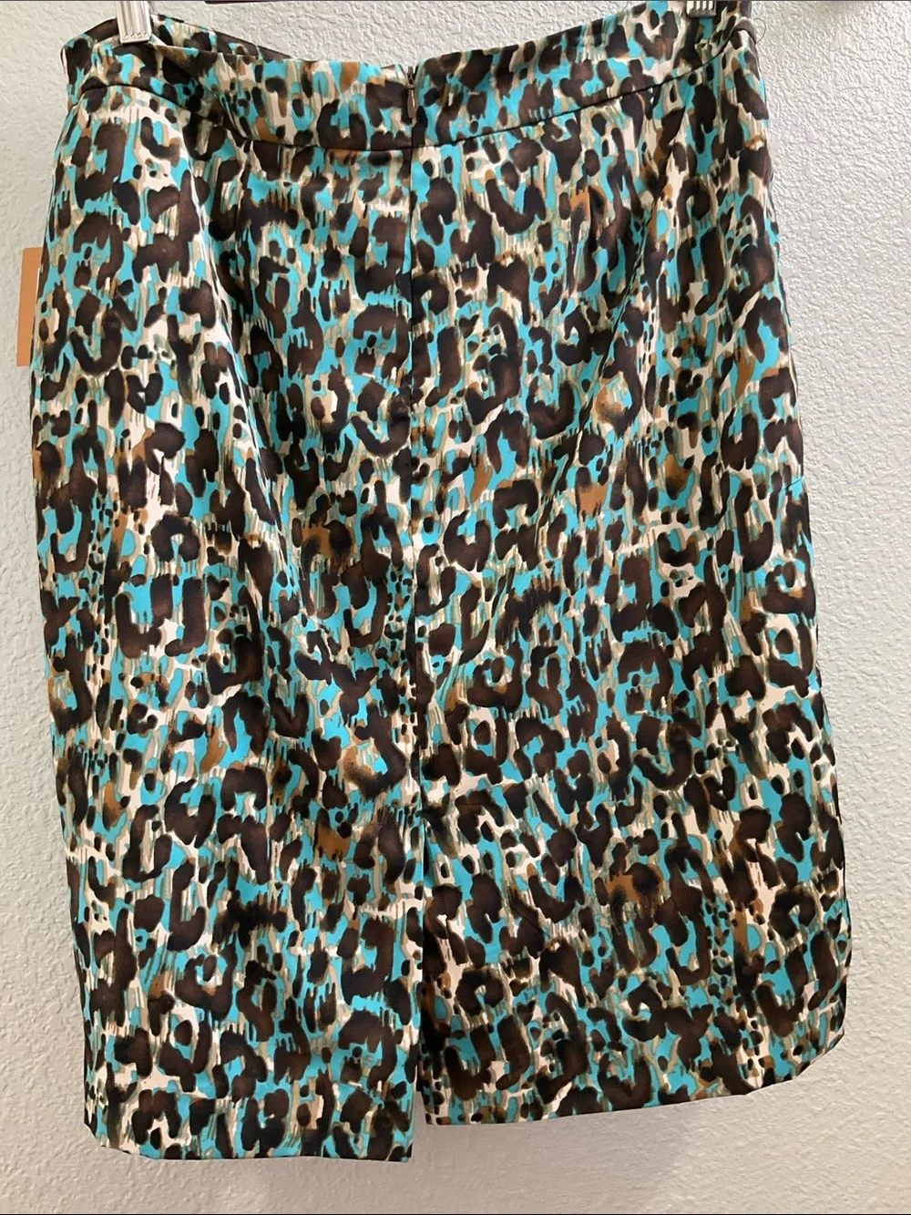 Elie Tahari Turquoise Brown Black Cream Leopard-Print pencil Skirt NWT